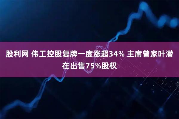 股利网 伟工控股复牌一度涨超34% 主席曾家叶潜在出售75%股权